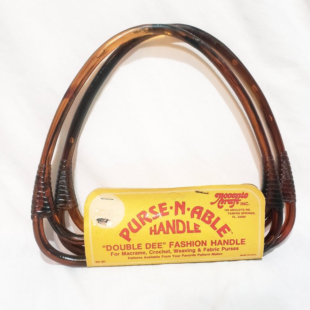 Purse Handle N Able Double Dee Fashion Vintage 9" brown NOS DD 301